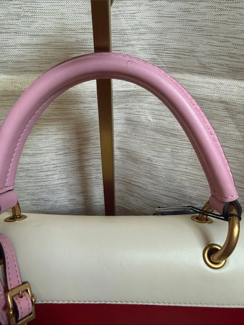 Gucci Tricolor Leather Satchel in Pink, Red, White & Blue